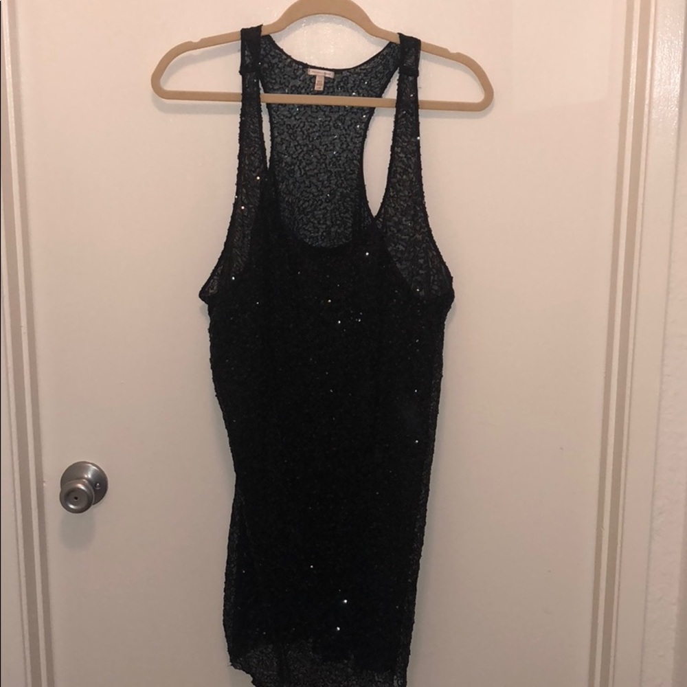 Black sequin long shirt